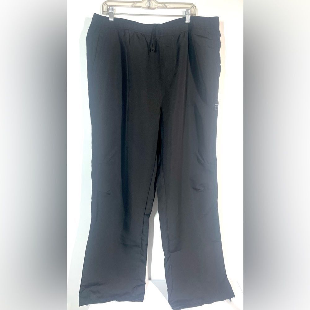 Fila Black Athletic Nylon Golf Pants Men Size 2XL ~ 40 X 32 Stretch Ankle Zip